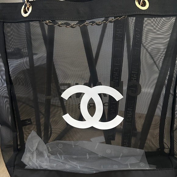 CHANEL Handbags - NEW CHANEL Black and White Mesh Tote VIP GIFT ITEM
